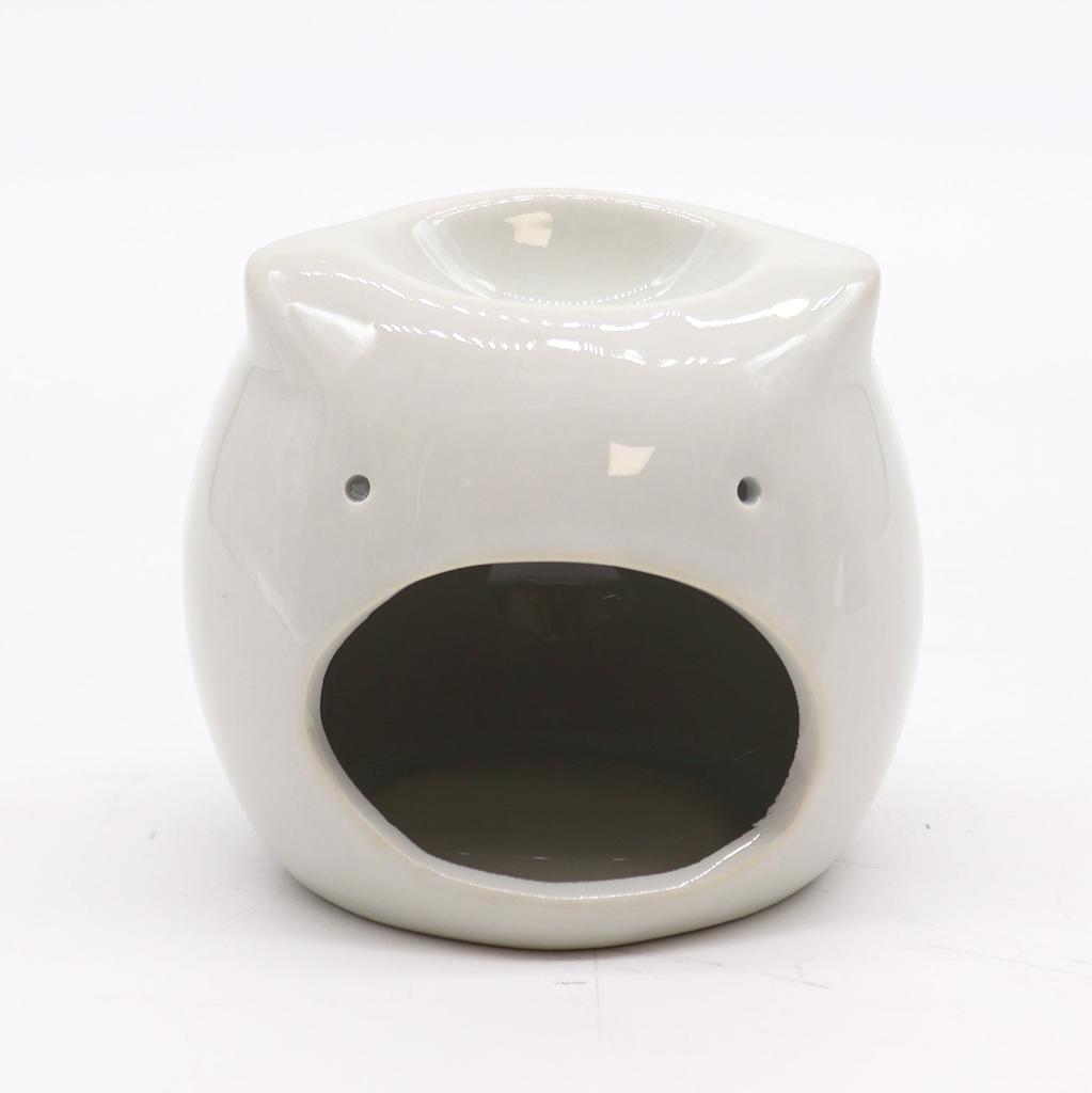 Oil Burner Ceramic White Owl For Wax Melts