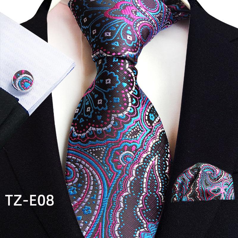 Paisley Tie, Pocket Square & Cufflinks Set – Men's Formal Wedding Accessories