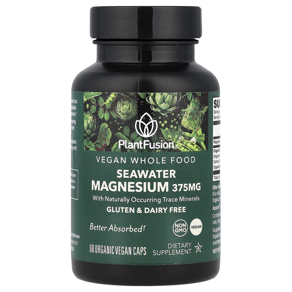 Vegan Seawater Magnesium, Organic Veggie Capsules 60
