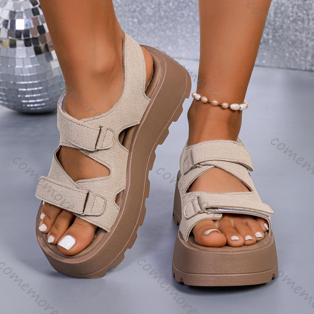 Feiern Sie Retro-Sandalen für Damen Sommer Neu Offene Zehen Plateau Hohe Absätze Damenschuhe Lässig Erhöhend Sandalias Femininas