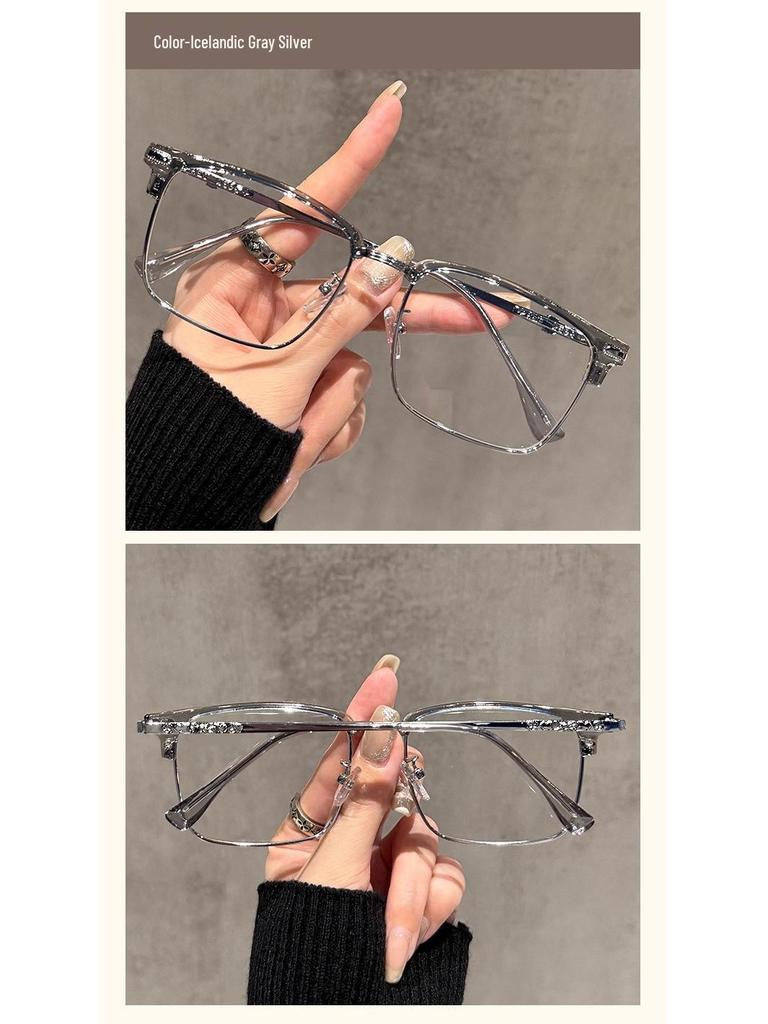 Neue High-End Unisex Halbrandbrille - Blaulichtfilter, Passform für großes Gesicht, Kann mit Sehstärke verglast werden.