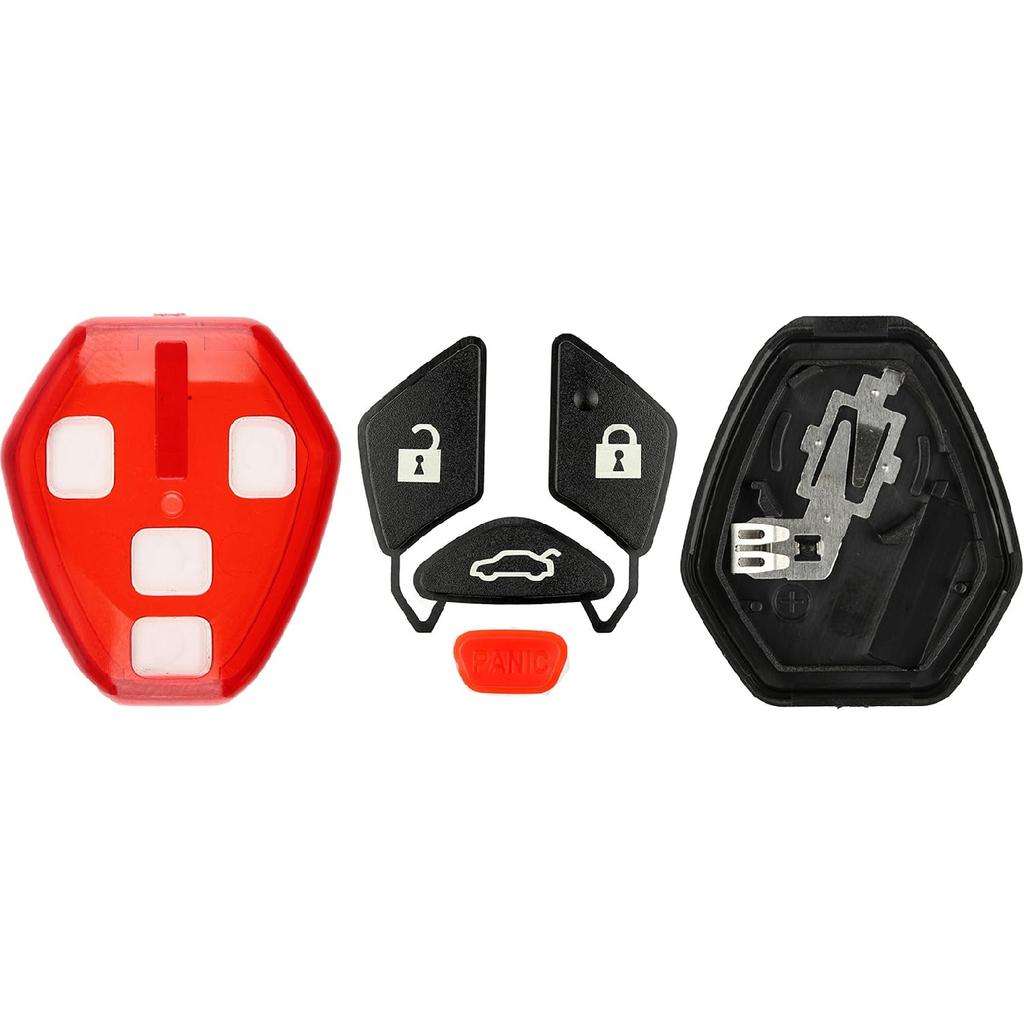 KeylessOption Keyless Entry Remote Uncut Blank Car Key Blade Fob Case Shell Button Pad Outer Cover Repair for 2007-2012 Mitsubishi Eclipse Lancer