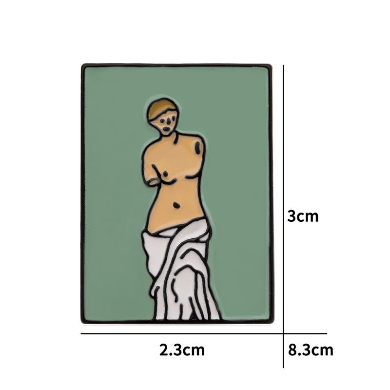 Abstrakte Kunstbrosche: Mona Lisa, Van Gogh, Venus – Vielseitiges Rucksack- und Hemd-Accessoire