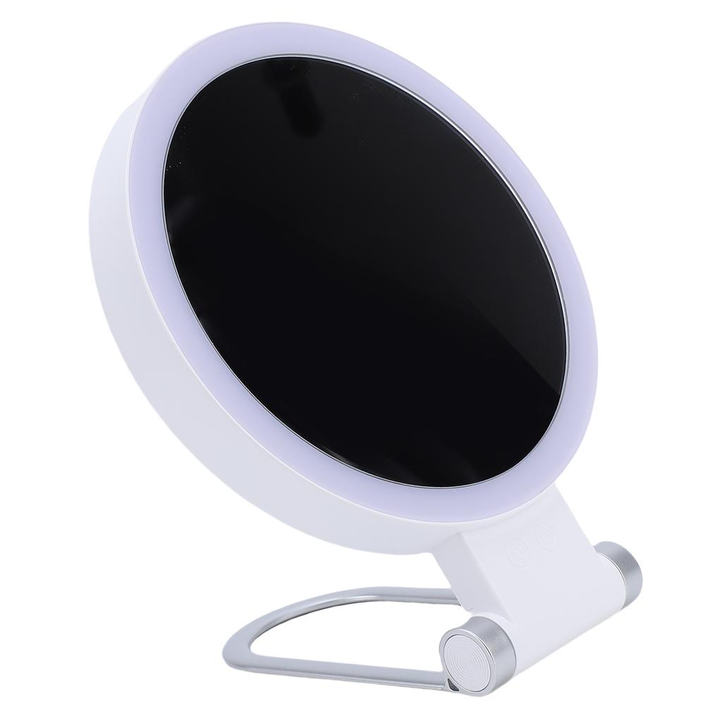 LED Magnifying Travel Mirror Double Side Handheld Mirror with 1X 10X Magnification with 3 Color Lights Modes