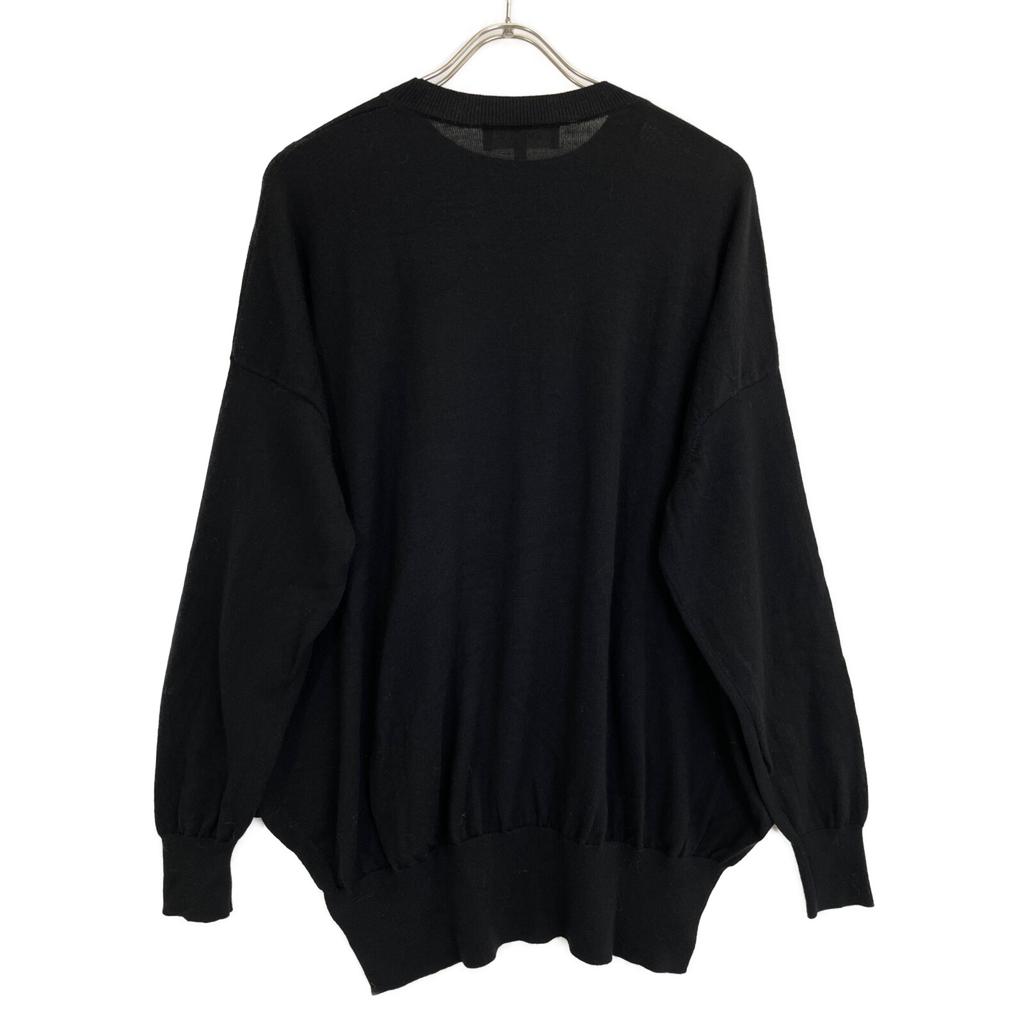 ENFOLD Black Wool Curve Slit Pullover Knit Sweater tops 38 blackUsed