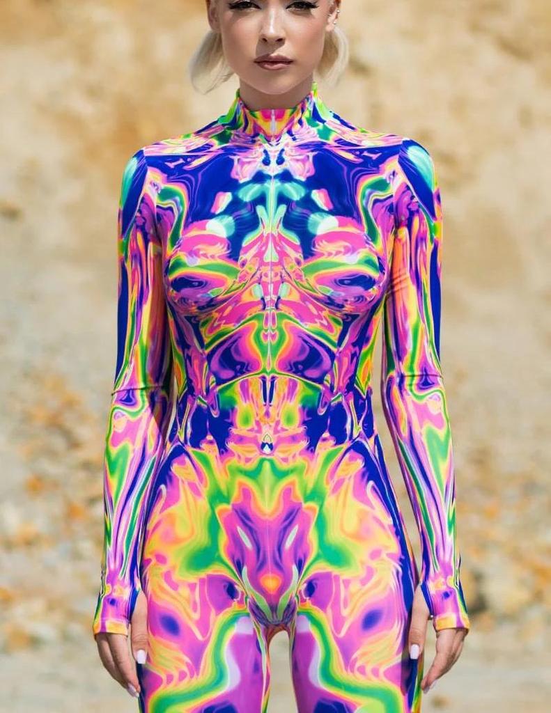 3D-Digitaldruck Bühnenkostüme für Erwachsene, Halloween-Events, Karneval, Mottoparty, Cosplay-Outfit, Pretend Game-Overall