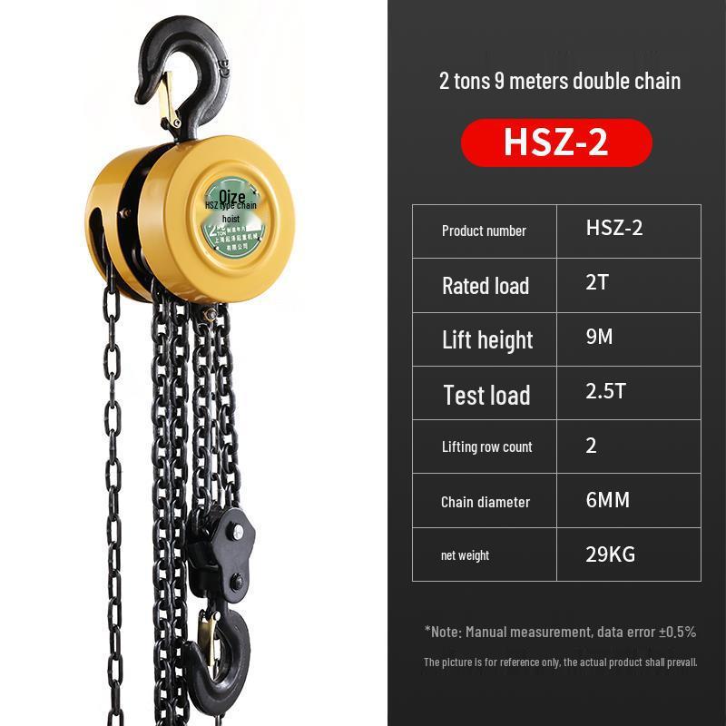 National Standard Manual Chain Hoist: 1, 2, 3, 5 Ton Lifting Capacity Lever Hoist