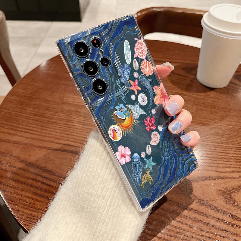 Blauwal-Muster Hülle Für Samsung Galaxy S26 S25 S24 Ultra S23 S25 FE A57 A17 A37 A16 A56 A55 A15 A35 A36 Weiche TPU Handyhülle