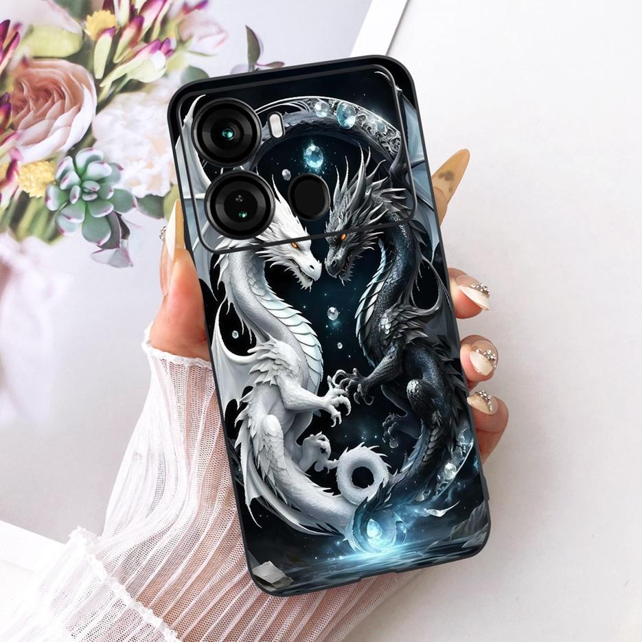 For Itel P40 Plus Case P683L Luxury Butterfly Tree Painted Cover Soft Silicone Phone Case For Itel P40 P662L P 40 ItelP40 + Bags