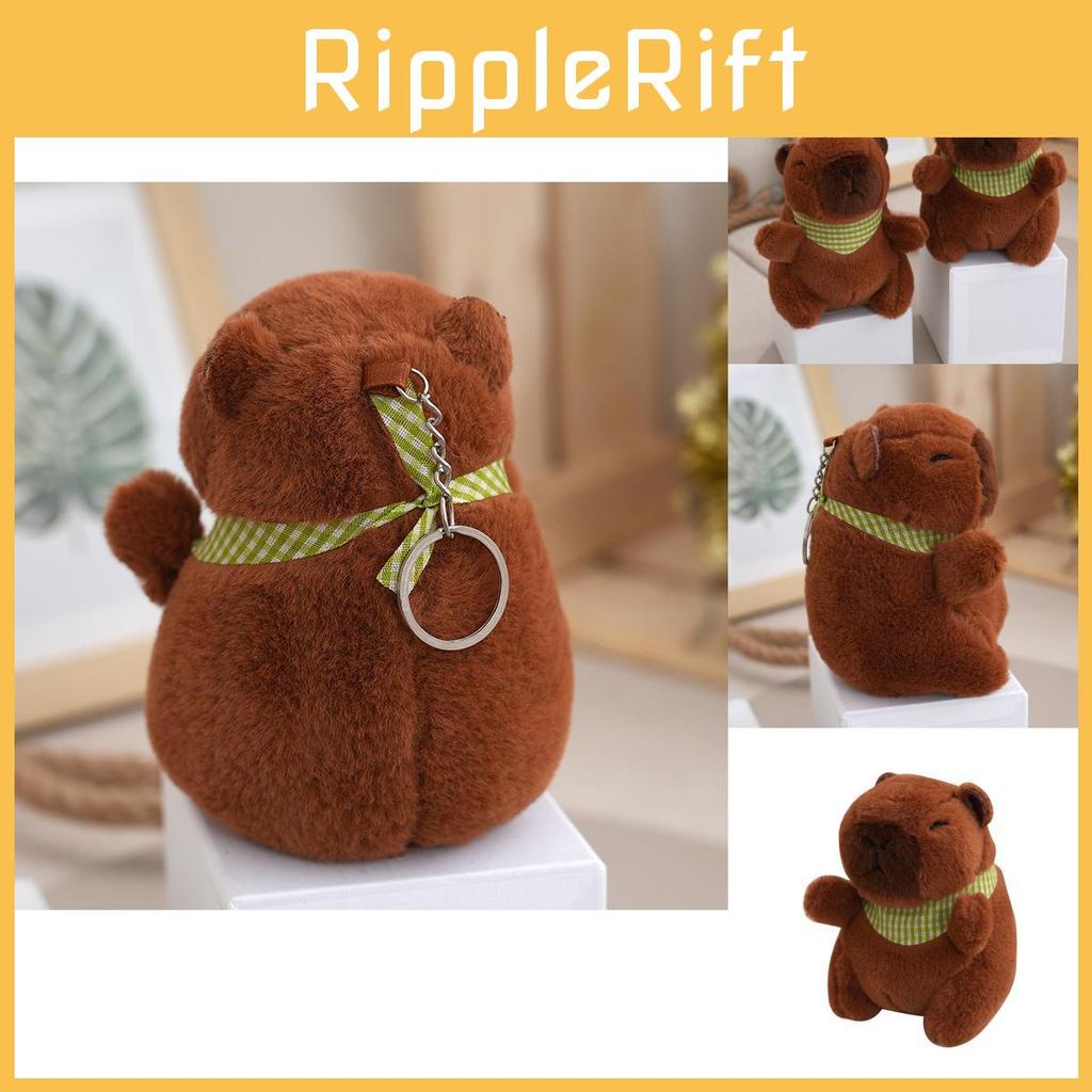 Unique Capybara Plush Toy Keychain In Brown Soft Pp Cotton Ideal For Stylish Accessories