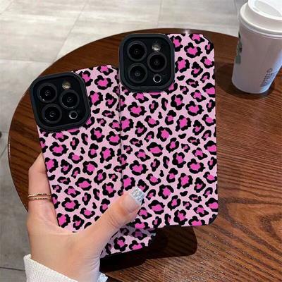 Rosa Leopard Print Handyhülle für Iphone 11 13 Pro Max 12 Mini 14 Plus stoßfeste Silikonhülle für Iphone Xr Xs Max X 7 8 Plus
