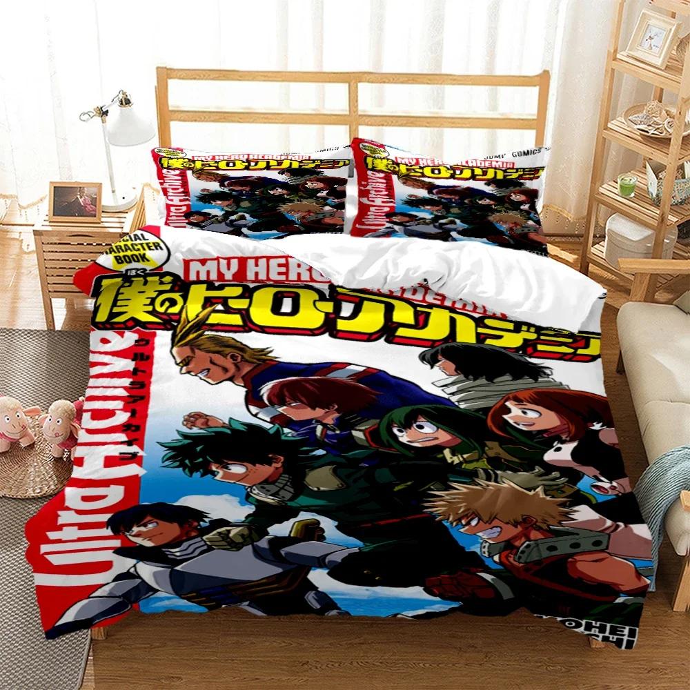 My Hero Anime Druck Dreiteiliges Bettwäscheset Mode Kinder Oder Erwachsene Für Betten Bettbezüge Kissenbezüge Bettwäscheset Geschenk