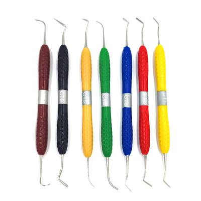 7 szt./zestaw Dentalny zestaw wypełniaczy z żywicy Plastikowy dozownik z silikonowym uchwytem Zestaw do estetycznej odbudowy Do noża do żywicy Szpatułka Narzędzie