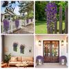 Water-free Flower Decor Artificial Flowers for Outdoor, Fake Hanging Morning Glory with Eucalyptus Leaves, UV No Maintenance Resistant Faux