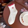 Women's Cute Japanese Cartoon Lace Socks - Thin Spring/Summer White Mid-Calf Style