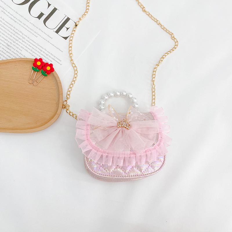 Adorable Mini Princess Shoulder Bag For Kids With Chic Pearl Design And Magnetic Closure