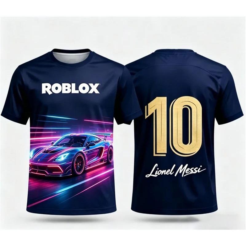 Roblox Children T-Shirt Custom Ronaldo Name Number 3D Print Jersey Style Short Sleeve Casual Kids Summer Sportswear for Fans