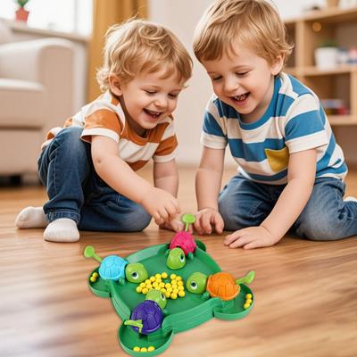Yousheng Hungrige Schildkröte Brettspiel mit Schachbrettperlen 4 Spieler Interaktive Schildkröte frisst Perlen Familienabend Party Spiel Kleinkinder Jungen Mädchen