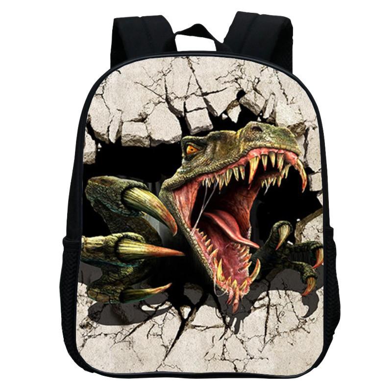 Gedruckter Tier-Dinosaurier Schulranzen Cartoon Tyrannosaurus Rex 17 Zoll Rucksack Leicht Lässig Herren