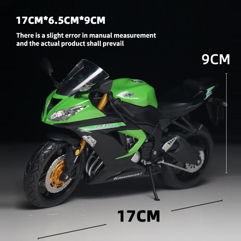 

1:12 Зеленый мотоциклетный локомотив ZX6R 636 Черно-белый