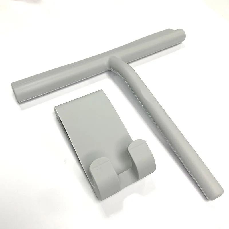 Bathroom Shower Squeegee Household Glass Wiper Window Mirror Silicone Scraper Shower Doors Hanging Squeegee Holder Cleaning Tool