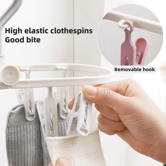 Yousheng Socks Underwear Drying Rack Clothes Hanger with 360-Degree Rotating Hook Windproof Storage Laundry Rack