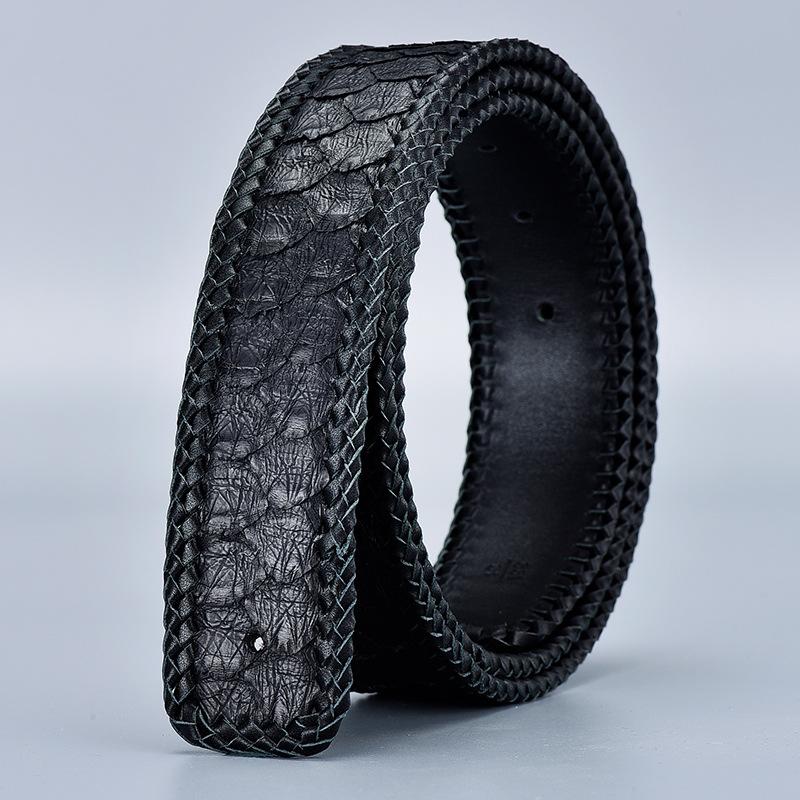 Python Leather Belt Men Without Button Head Phnom Penh High-End Men'S Business Belt Body