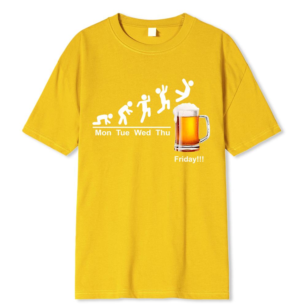Friday Beer Print Men's Brand T-shirts Funny Graphic Men Women Tshirts Streetwear Cotton Breathable T-Shirt Shirt