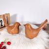 Nordic Style Wooden Grain Bird Sculpture Minimalist Resin Statue Ornament for Home, Bedroom, Living Room Decoration
