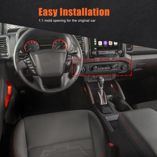 Carbon Fiber Center Console A/C Panel Cover Trim Fit For Nissan Frontier +