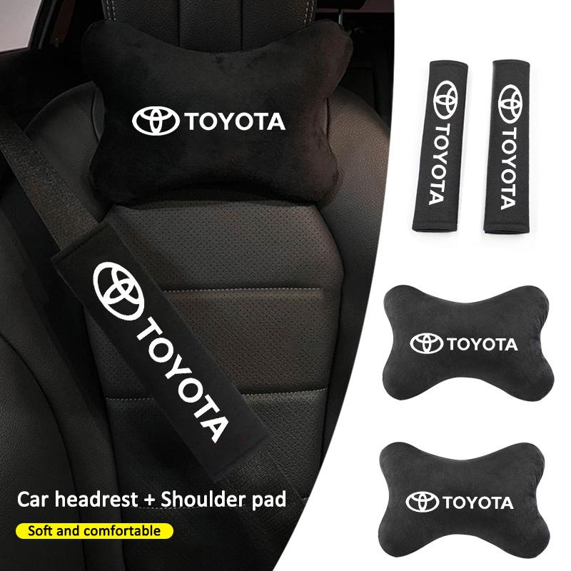 Suede Car Headrest Seat Belt Shoulder Cover Protect Strap Pad For Toyota Corolla Camry RAV4 CHR Yaris Prius Prado Auris Avensis