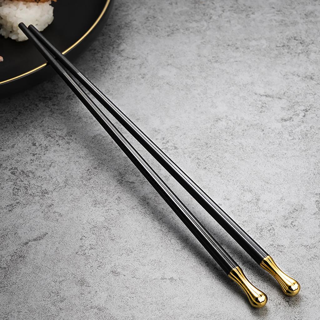 5 Pairs Korean Chopsticks Japanese Alloy Chopsticks Sushi Sticks Reusable Chop Sticks Kitchen Tableware Tool Accessories