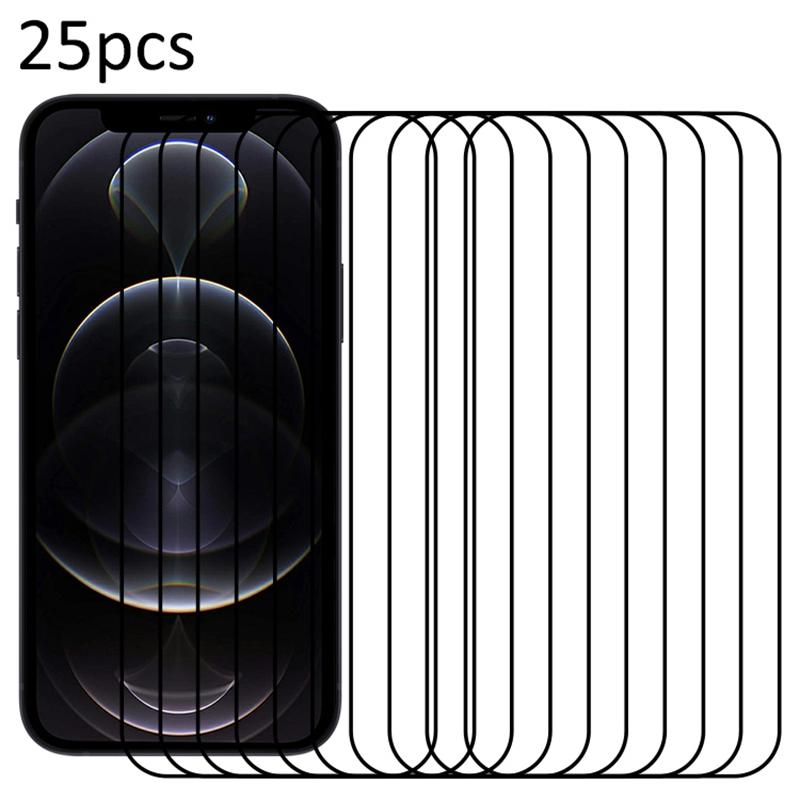 

25Pcs For iPhone 12/12 Pro Medium Alumina Glass Screen Protector Secondary Hardening As Shown A