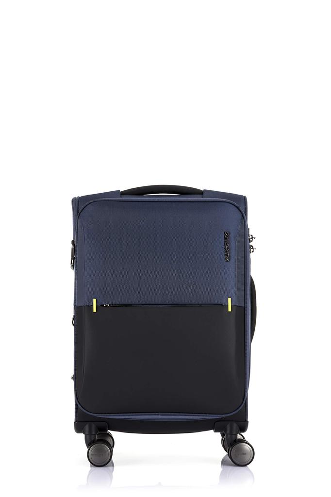 Valiză Troler STRARIUM Spinner 55 36L 55 cm Extensibil Mărime S Poate fi transportat la bord Nopți Carcasă moale Ușor Garanție inclusă 3kg Bleumarin