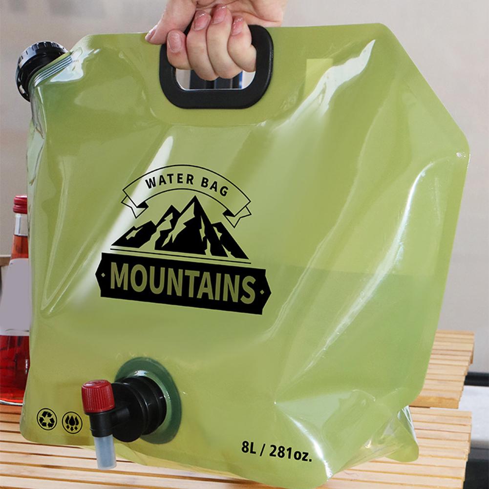 8L Outdoor Water Storage Bag Portable Large Capacity Sports Camping Foldable Soft Water Bag With Climbing Faucet Water Bag