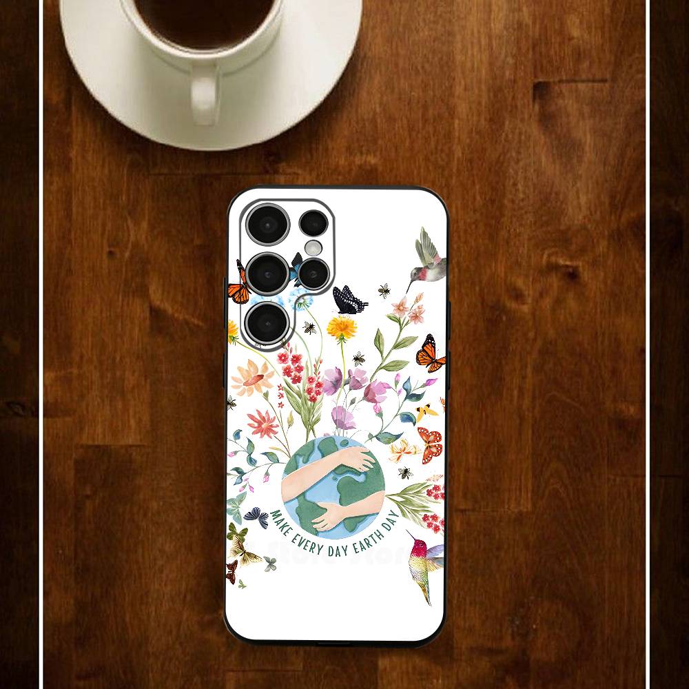 

World Earth Day Phone Silicone Case For Samsung S24 22 20 23 21 20 Ultra Plus Lite 5G Print Cover Samsung S20fe