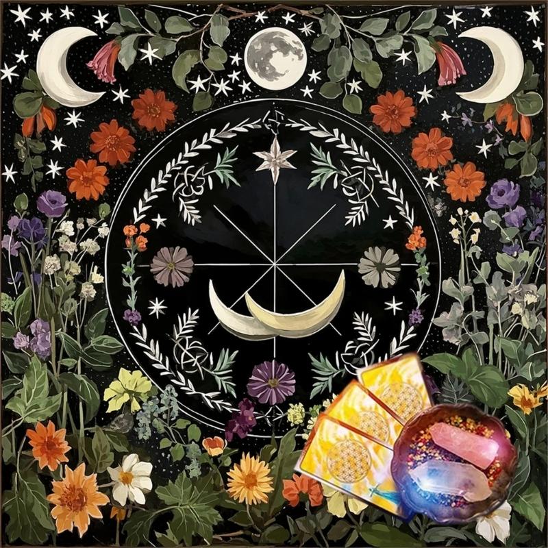 Divinations Tablecloth Card Mat Table Cover Astrological Oracles Pad Tarots Table Cloth Altars Cloth Board Game Pad