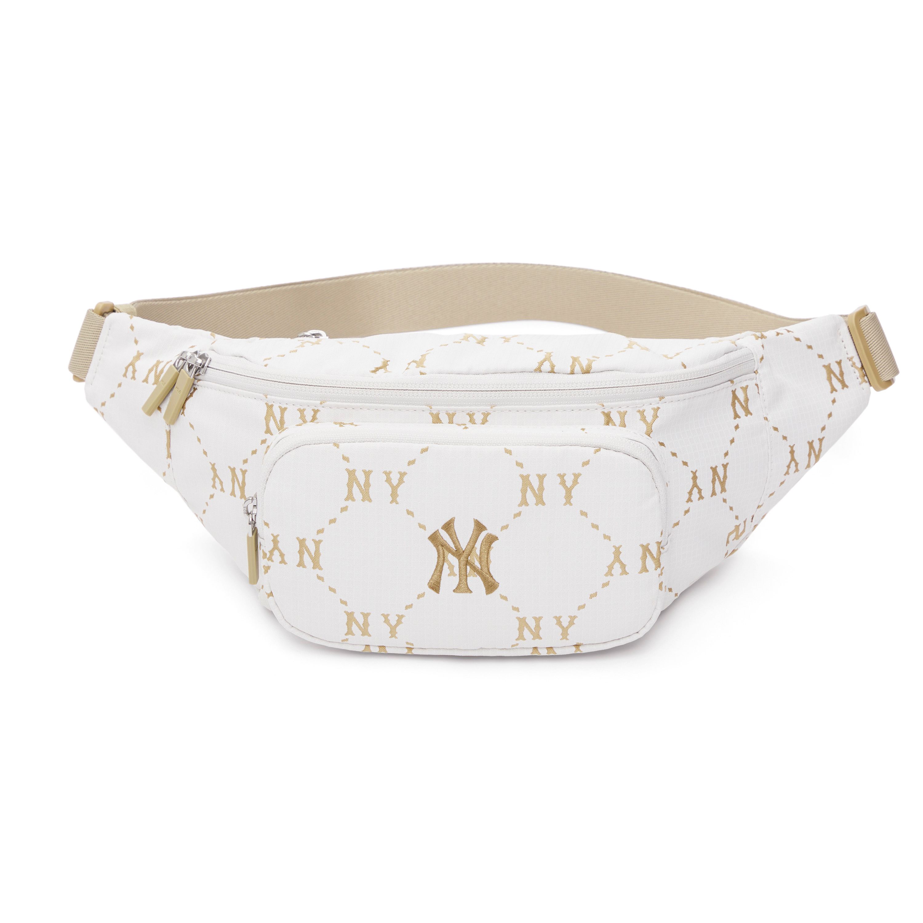 

MLB 25SS New York Yankees NY Logo Vintage Floral Lightweight Daily Sports Outdoor Cycling Adjustable Polyester Sling Bag Chest Bag 3AHSM035N-50IVS Ivory