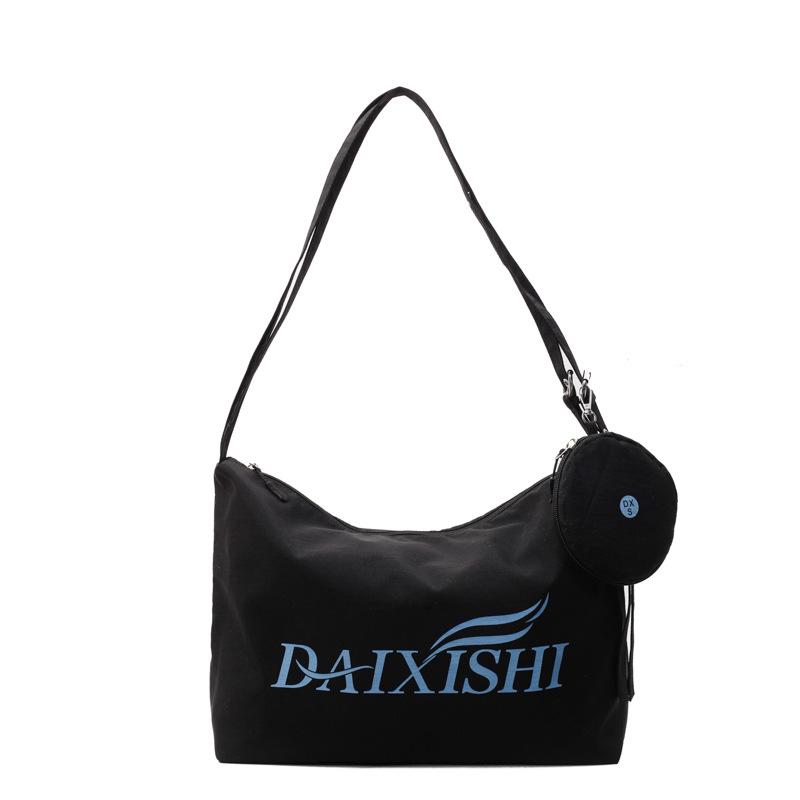 

Вместительная повседневная легкая универсальная нейлоновая сумка-тоут с новым принтом, сумка через плечо, сумка-мессенджер чёрный