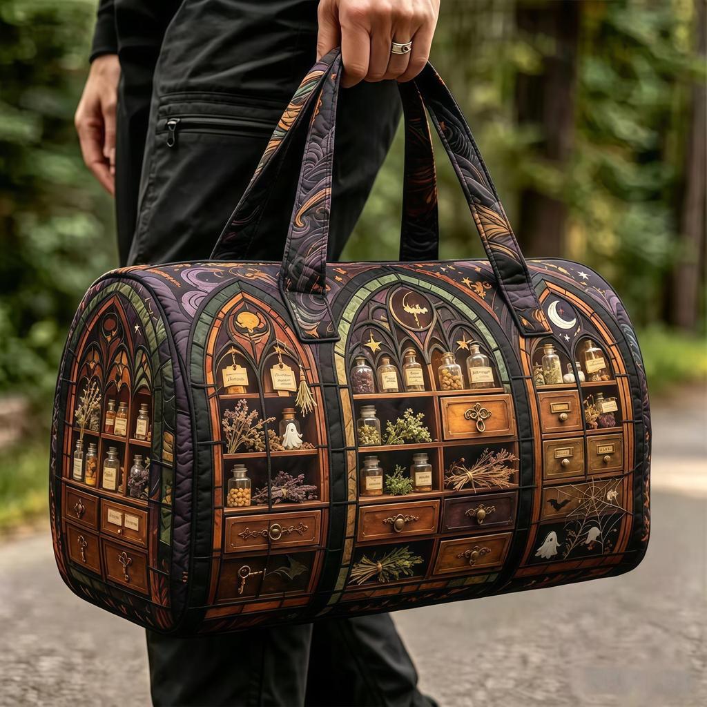 3D Gothic Buntglasdruck Halloween Sporttasche - Multifunktionale Reisetasche