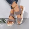 Women Sandals 2025 New Minimalist Slingback Wedge Sandals Outdoor Summer Lightweight Solid Color Thick Bottom Shoes for Female