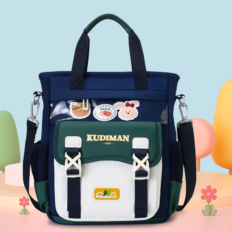 Children s Large Capacity Tutoring Tote Bag - Boys & Girls Crossbody Homework Storage Bag зелёный
