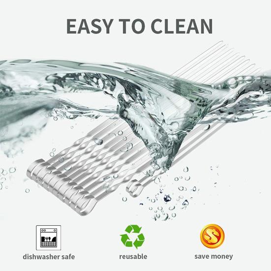 10Pcs Barbecue Skewers for Grilling Flat Stainless Steel Kebab Sticks Reusable BBQ Grill Sticks for Meat Chicken