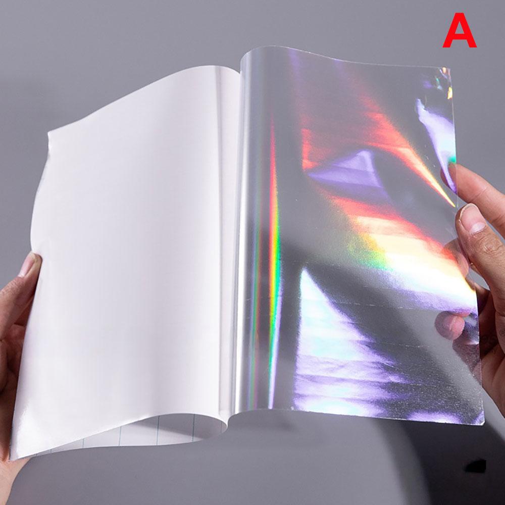 20 Φύλλα Μέγεθος A4 Ολογραφική Ταινία Κρύας Επικάλυψης Διάφανη Αυτοκόλλητη Βινυλική Ετικέτα Αδιάβροχη 8,3x11,7 Ίντσες 5 Στυλ