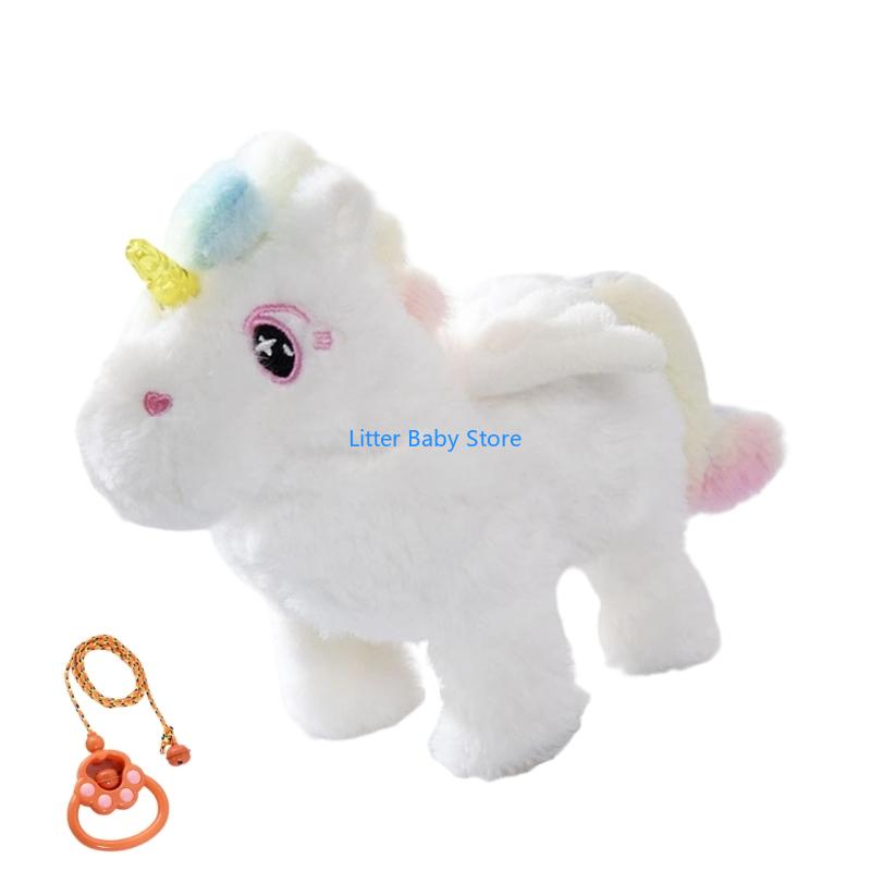 N80C Family Interactive Plush Horse Toy Unicorns Stuffed Animal Walking Singing Electric Plush Toy For Christmas Birthday
