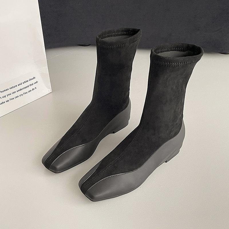 Designer Women Stretch Modern Knee High Boots Fashion Slip On Shoes Autumn Winter Flats Women's Long Booties