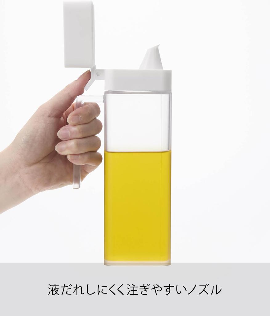 Yamazaki Tower Condiment Bottle with x D10 x Easy Disassembles for 1517 Lid, White, W6.6 H21.5cm, Refillable, Open/Close, Washing,