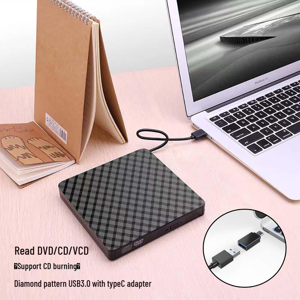 

Внешний DVD-привод для ноутбука и настольного компьютера USB/Type-C с ромбовидным узором - Универсальный мобильный оптический привод