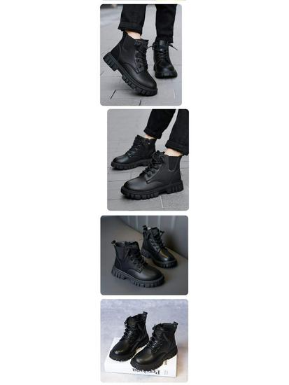 Stylish British-Style Children's Leather Boots - Non-Slip Martin Boots for Boys & Girls, Perfect for Autumn/Winter