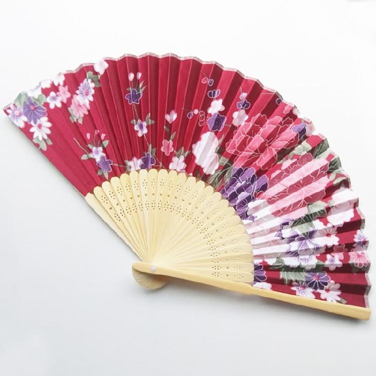 Japanese Floral Hand Fan for Music Festival Dance Gift Performances Home